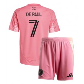 Inter Miami Rodrigo De Paul #7 Replik Heimtrikot Kinder 2025-26 Kurzarm (+ Kurze Hosen)